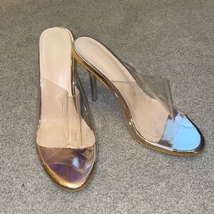 Size 39 Clear 3 Inch High Heels